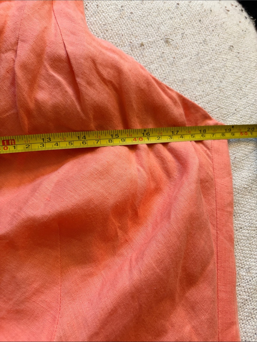 Ralph Lauren Peach 100% Linen A-Line Ruffle Halter Midi Wrap Sun Dress Size 12 - Picture 11 of 12